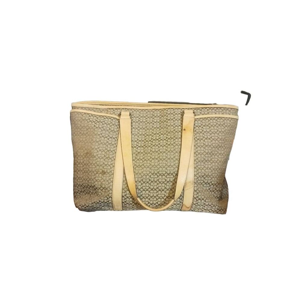 Coach Hampton signature canvas leather straps large weekender 77014 anniversary